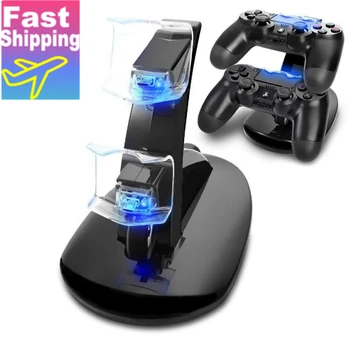 

PS4 Accessories Dual Micro USB Charger Dock Joystick PS4 Charging Station for PlayStation 4 Dualshock4 Controller Charger Stand
