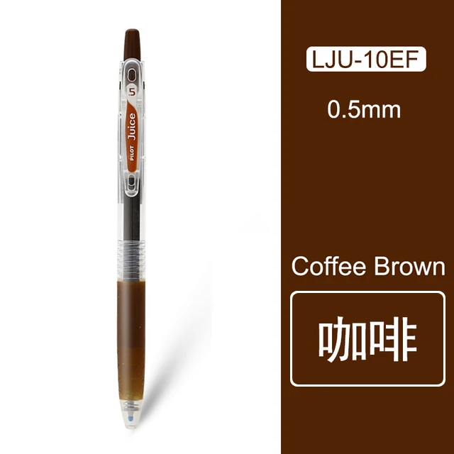 Coffee brown 1 шт ручка Pilot Juice гелевая ручка 0,5 мм, 24 цвета, JLU-10EF цветные студенческие принадлежности для письма - Цвет: Coffee brown