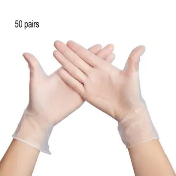 

100 Pieces/BOX Disposable Pvc Gloves Transparent Powder-Free Food Processing Protective Gloves Hand Health Care