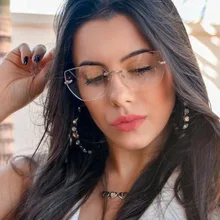 Роскошные Брендовые очки, модные очки без оправы, полигон, очки для чтения, оправа для компьютерных игр, очки кошачий глаз, солнцезащитные очки 95556