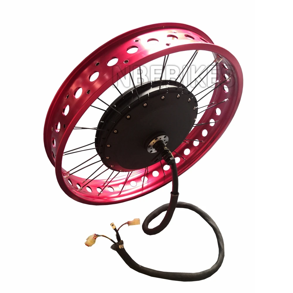 NBpower/QS273 26X4.0 Fat Tire 40H Motor Wheel 72V 8000W 150mm Dropout Width Motor Wheel Kit with Fat Tire