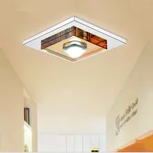 Квадратный светодиодный светильник для коридора квадратный хрустальный светильник для коридоров светодиодный хрустальный прихожей входные огни Простой Хрустальный потолочный светильник