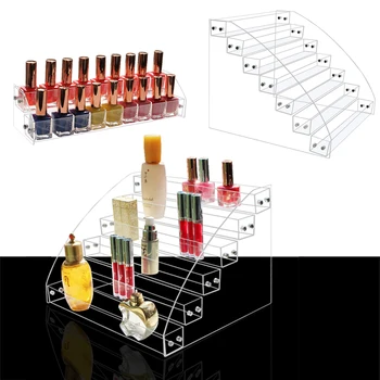

Clear 2/3/4/5/6/7 Layers Acrylic Makeup Organizer Lipstick Holder Display Rack Case Cosmetic Nail Polish Make Up Organiser Tool