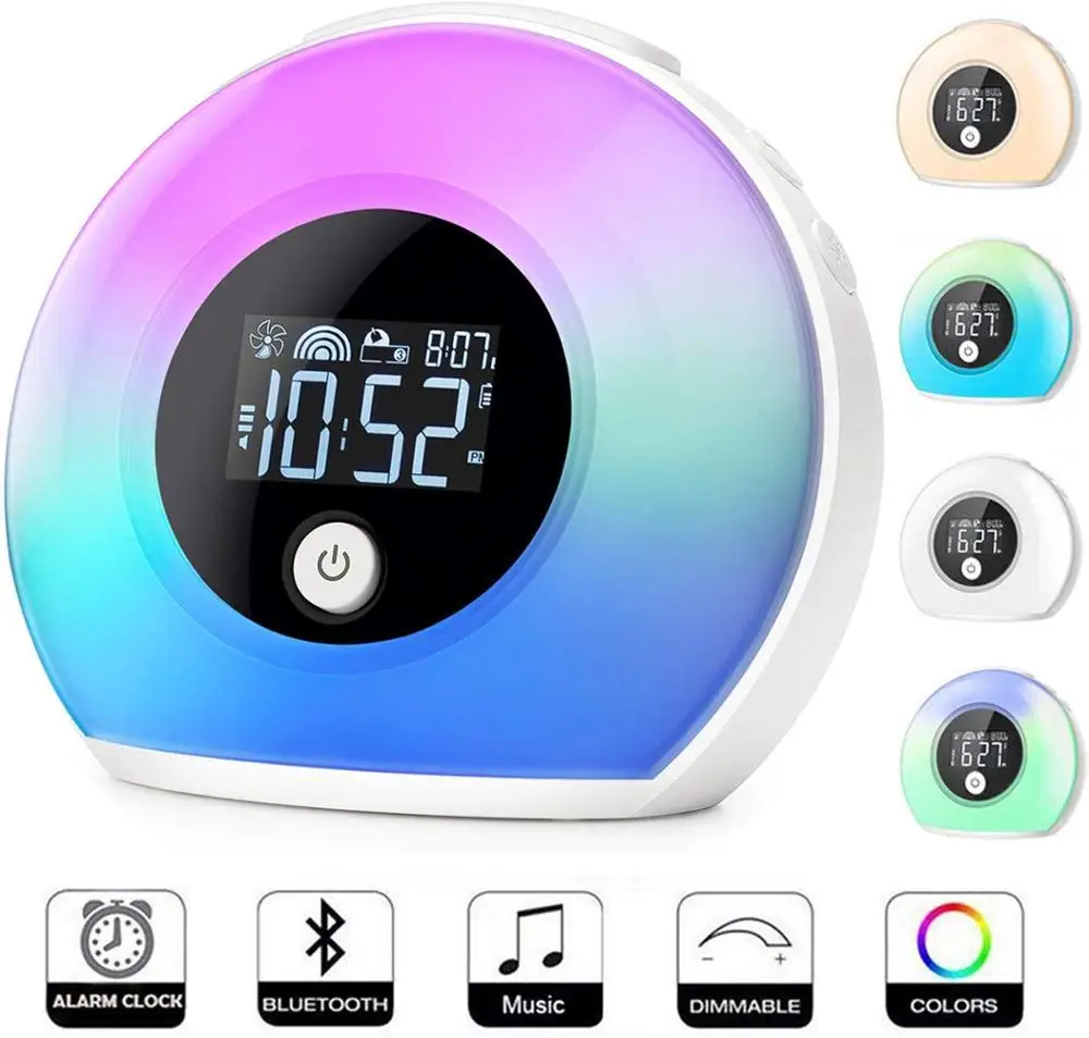  Wake Up Light Alarm Clock Uplayteck Bluetooth Speaker Table Lamp Kids Alarm Clock for Bedroom Tap/  - 4000496937997