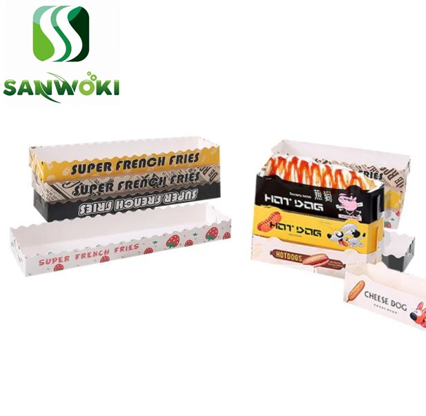 

100pcs long Fried Chips Packing Box French Fries Paper Box Disposable Packing Box Custom made super long French Fries packet