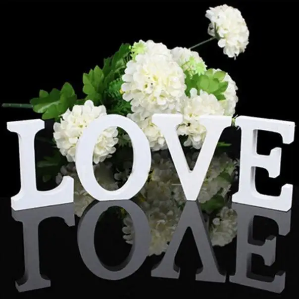 1pc Diy Freestanding Wood Wooden Letters White Alphabet Wedding Birthday Party Home Decorations Personalised Name Design QQLIFE 1pc Diy Freestanding Wood Wooden Letters White Alphabet Wedding Birthday Party Home Decorations Personalised Name Design QQLIFE