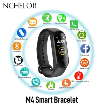 

M4 Men's Digital Watch Smartband Bracelet Pedometer Smartwatch Waterproof Men And Women Watches Fitness Bluetooth Couple Clock