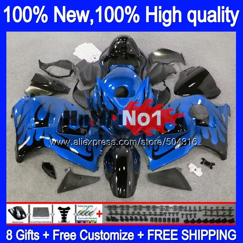 Hayabusa для SUZUKI GSX-R1300 1996 1997 1998 99 00 01 27MC. 75 синий и пламя GSXR 1300 GSXR1300 96 97 98 1999 2000 2001 обтекатели