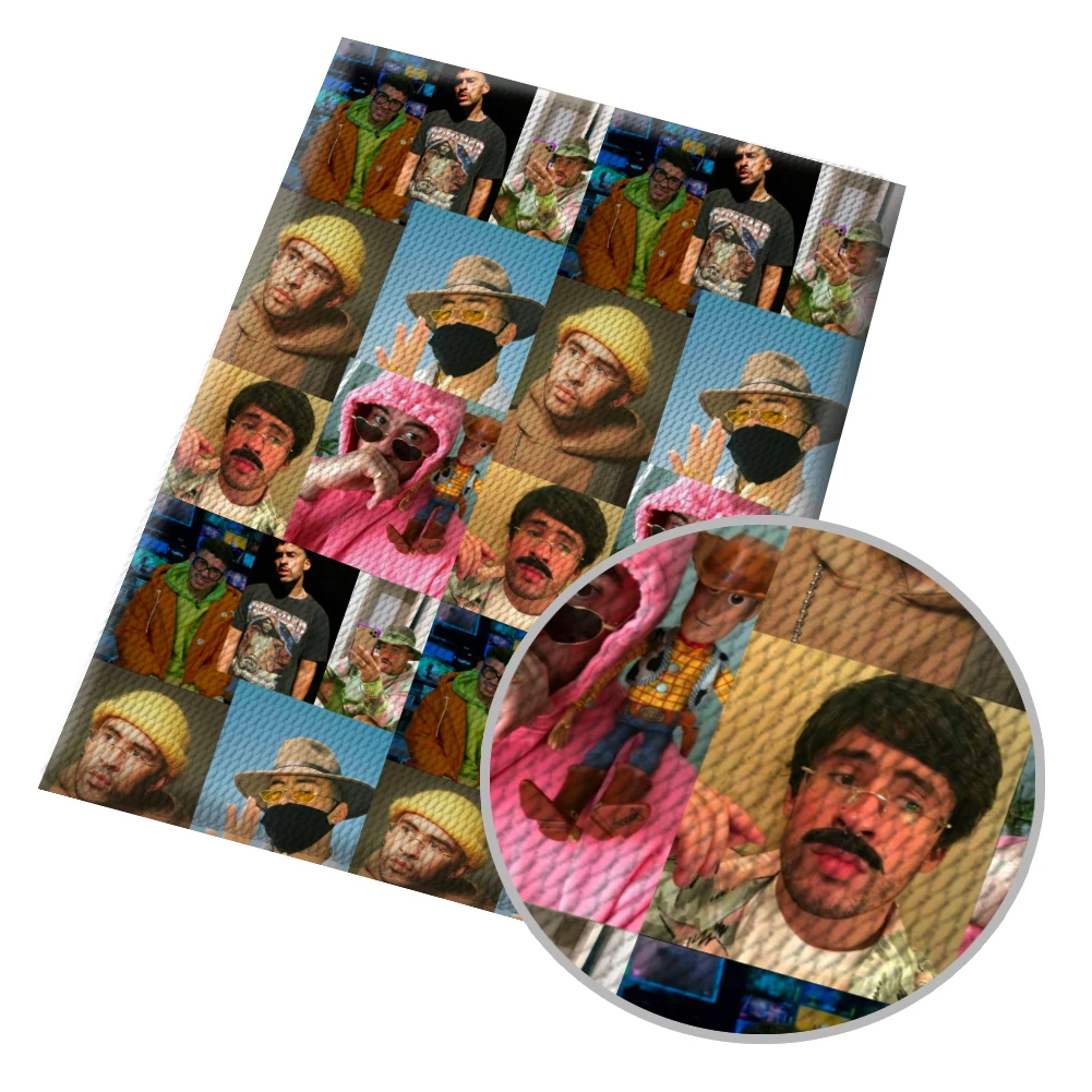 Cuanto Mide Y Pesa Bad Bunny Tela de burbuja con estampado de cantante, tela de poliéster con estampado  de Bad Bunny, para costura DIY, textil para el hogar de 50x145cm _ -  AliExpress Mobile