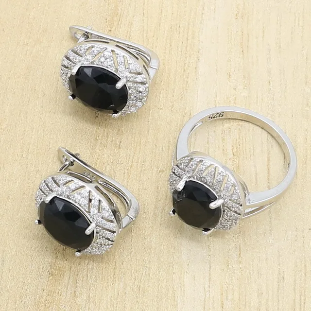 Black Ring Earrings