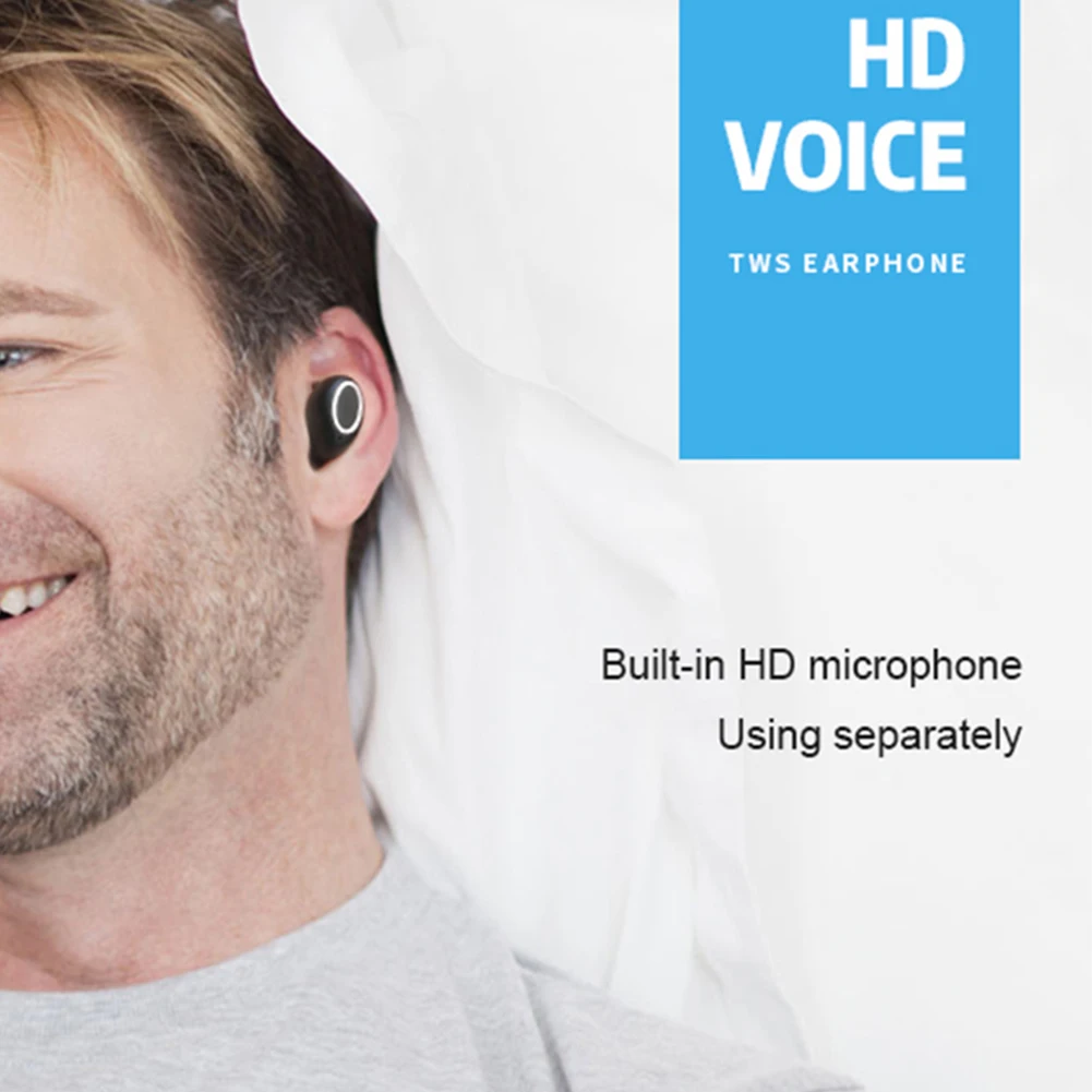 Bluetooth 5,0, беспроводные наушники с сенсорным управлением, свободные руки, музыка, спорт, водонепроницаемые, вкладыши мини, 3D, стерео наушники с зарядным устройством