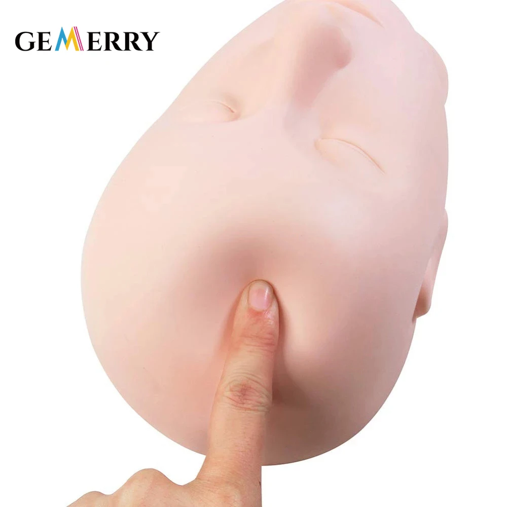 Силиконовая тренировочная головка для наращивания ресниц модель обучения