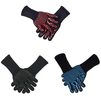 

High Temperature Resistant 800 Barbecue Fire Gloves Flame Retardant Non Slip Gloves Fireproof Anti-skid Microwave Oven Gloves