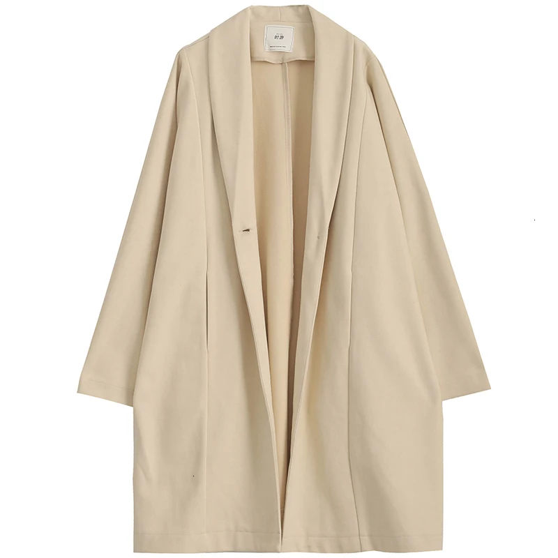 beige Свободное облегающее Короткое шерстяное пальто большого размера, парки, новинка, длинный рукав, женская мода, Осень-зима 1583 - Цвет: beige