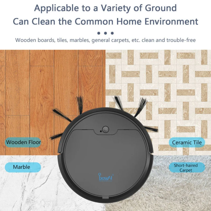 APP Control Sweeping Vacuum Mopping 3-In-1 Robot Auto Obstacle Avoidance One Key Start 100Mins Long Life Smart Sweeping Robot 3