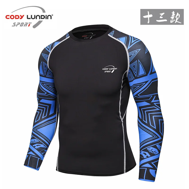 Men Fitness Sport T Shirt Long Sleeve Gym Compression Shirt Bodybuilding Workout Tee Shirts Cycling Quick Dry  Training Shirt