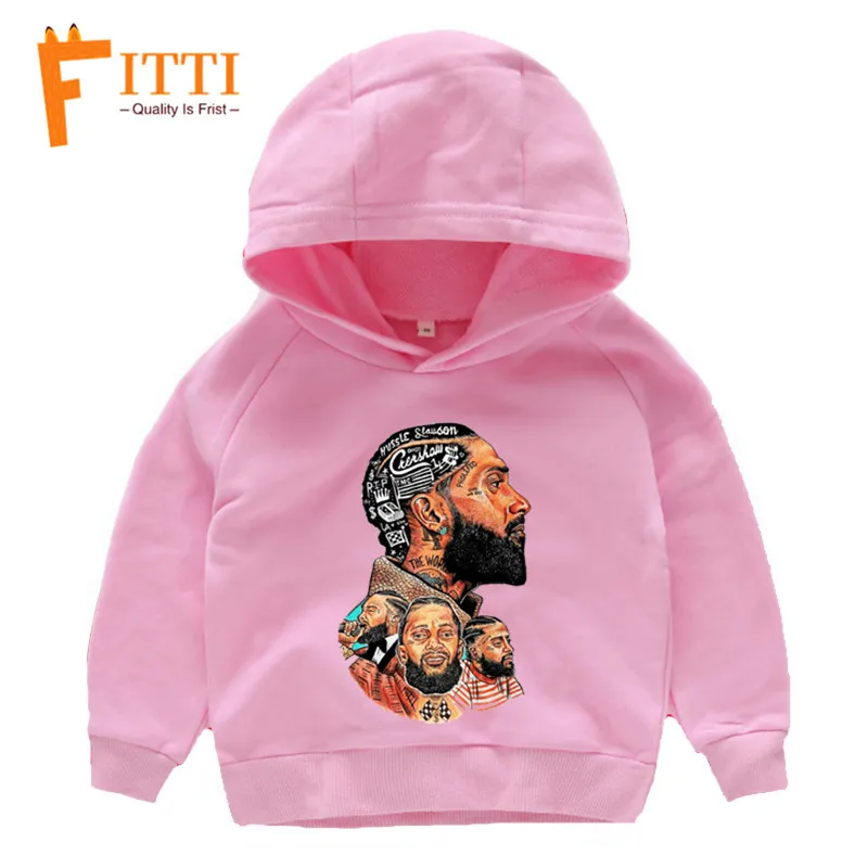 Детский свитер с капюшоном «рэпер Lil Peep Nipsey Hussle»; детский осенне-зимний свитер; толстовка с капюшоном - Цвет: T127R-YM-pink
