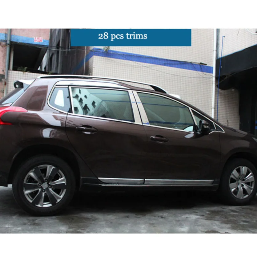 Нержавеющая сталь окна автомобиля планки для peugeot 2008 2013