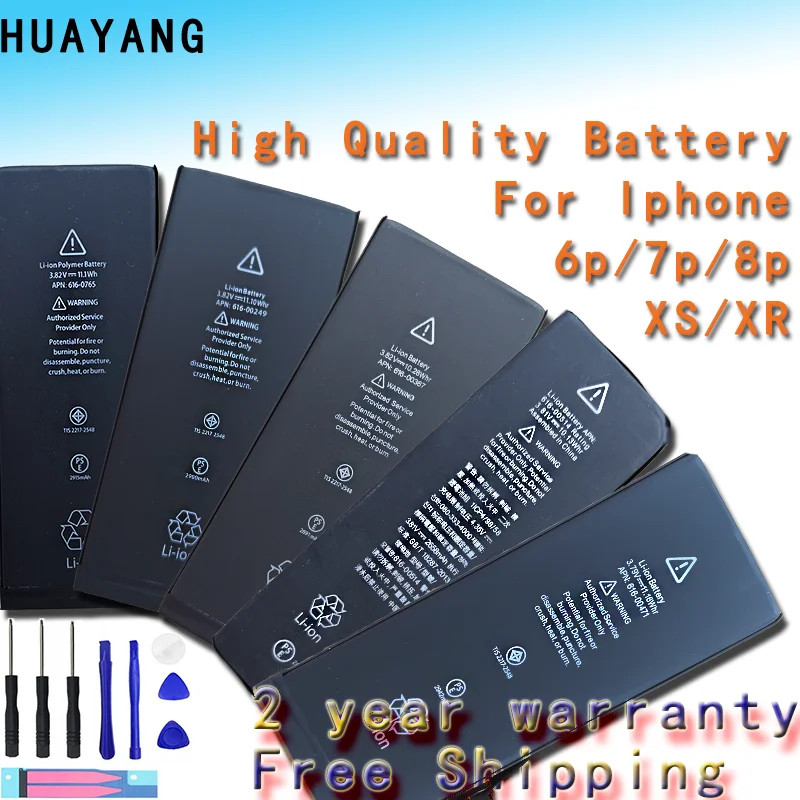 

HUAYANG high quality 2 years warranty 100% NEW Mobile Phone battery For iphone 6plus/7plus/8plus/XS/XR battery