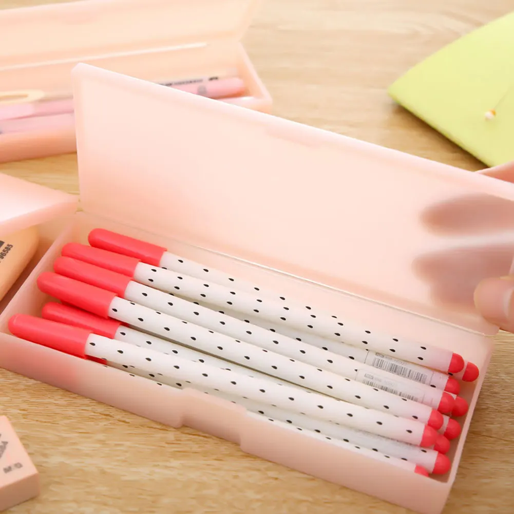 Pencil Case Pen Container Dull Polish PP Crafts Student Stationary Multifunctional Office Desktop Organizer Gift Durable