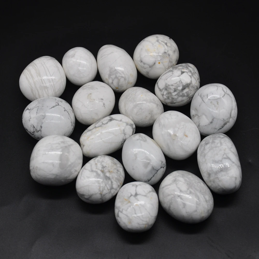 

1/2LB White Howlite Turquoise Natural Tumbled Stones Bulk Healing Crystals Reiki Polished Gemstones Specimen Decoration Minerals