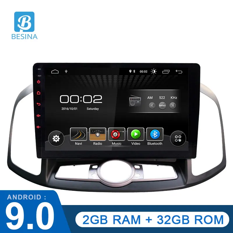 

Besina 9Inch Android 9.0 Car Multimedia Player For CHEVROLET Captiva 2011-2018 WIFI GPS Navigation 1 Din Car Radio Stereo 2G+32G