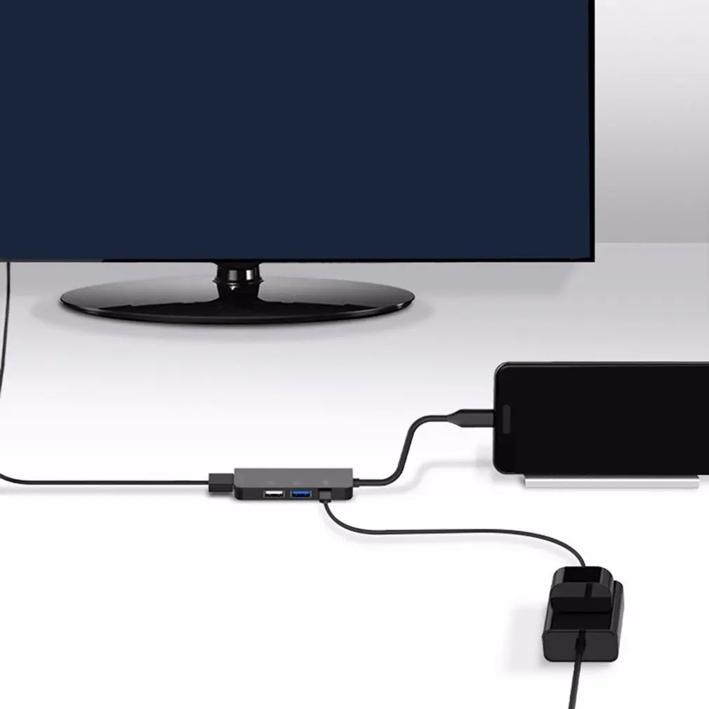 Алюминиевый usb type-C 7в1 концентратор адаптер 4K HDMI кардридер USB 3,0 87 Вт PD зарядка type c к HDMI USB3.0 PD концентратор