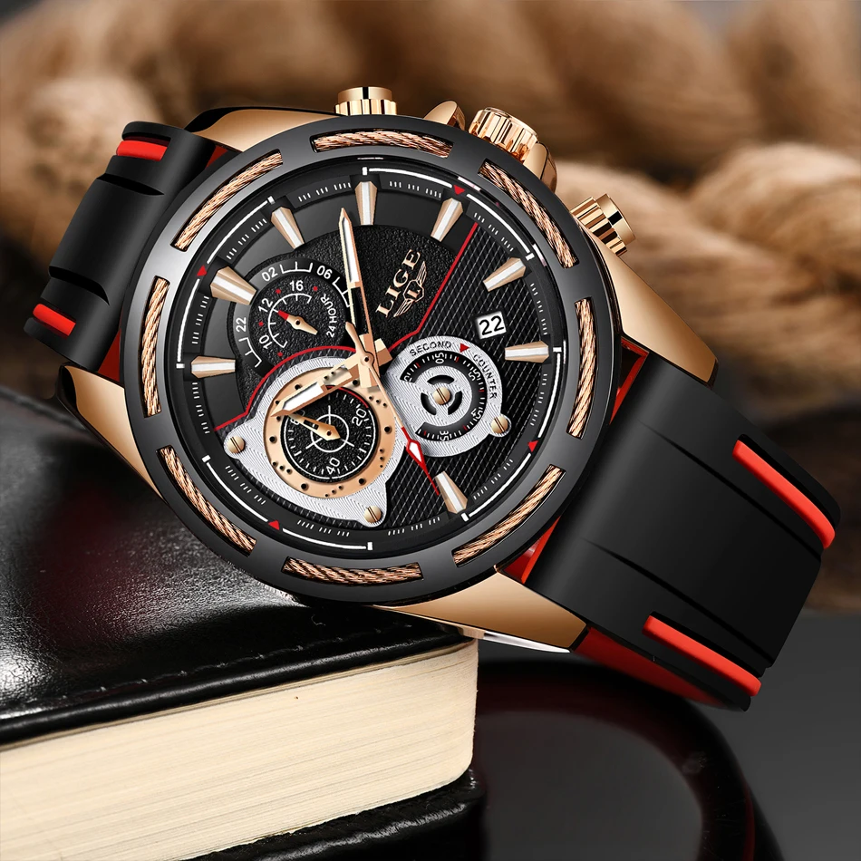 Relogio Masculino LIGE мужские часы Лидирующий бренд Роскошные модные военные кварцевые часы мужские кожаные водонепроницаемые спортивные часы+ коробка