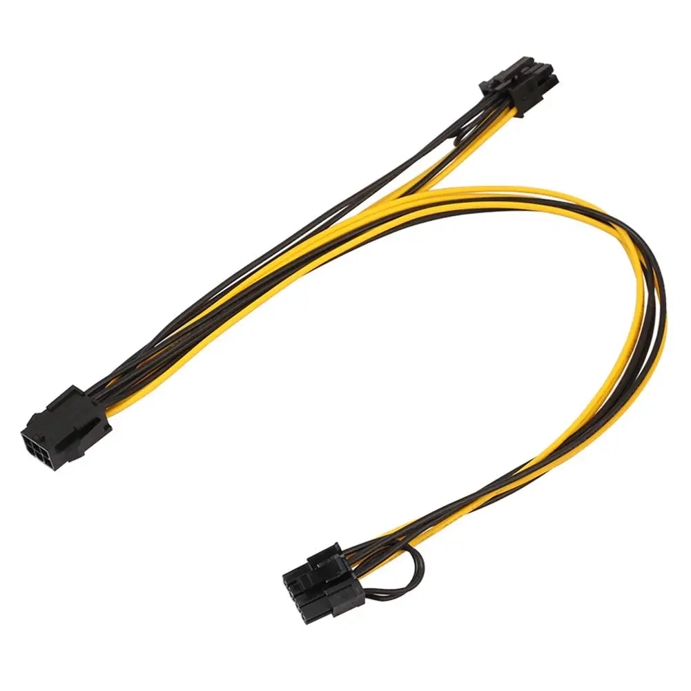 6Pin to Dual 8Pin(6+ 2pin) cpu PCI-E PCIe Экспресс-Графика карточка ручная работа кабель питания сплиттер кабель Шнур 18AWG провод 40 см+ 20 см