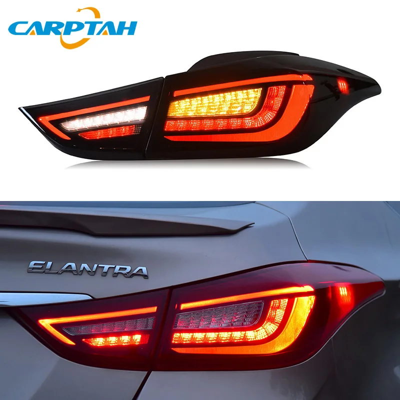 

Автомобильный Стайлинг, задний фонарь для Hyundai Elantra 2011-2016, задний фонарь DRL + Динамический сигнал поворота + задний + стоп-сигнал