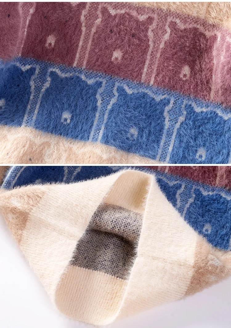 cute pattern velvet thermal boys girls sweaters spring fall winter kids pullover children's clothing