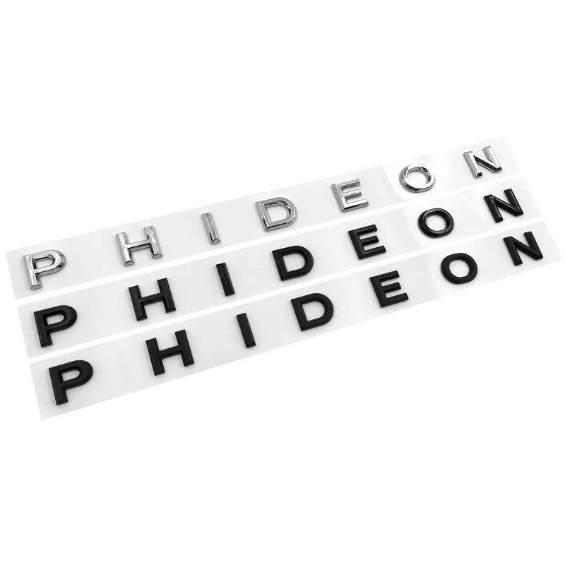 3D шрифт буквы Эмблема для автомобиля PHIDEON Стайлинг переоборудование Средний багажник логотип значок наклейка хром матовый черный глянцевый черный