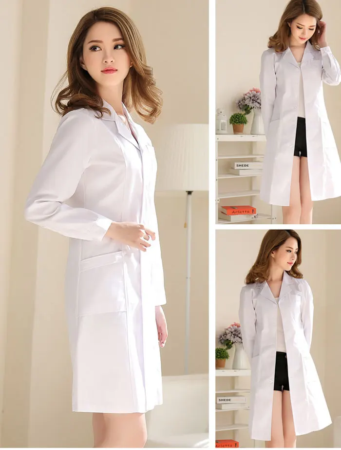Медицинская одежда, женское медицинское платье, лабораторное пальто, белое пальто, одежда для докторов, лето и весна