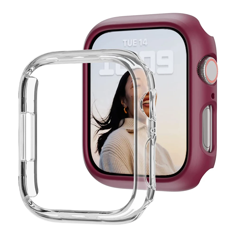 Case for Apple Watch Case Series 7 41mm 45mm iWatch Bumper Edge Case PC Shockproof Protective Cover Frame for iWatch 7 654 321