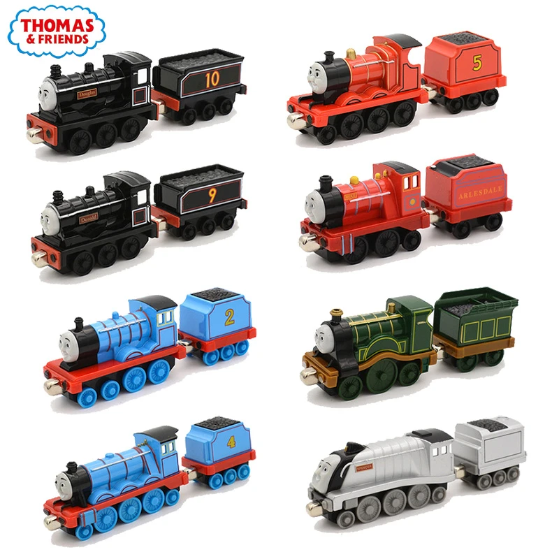 Thomas And Friends Train Magnetique En Metal Moule Sous Pression Original Locomotive Avec Remorque Voiture Jouets Pour Enfants Cadeau D Anniversaire Aliexpress