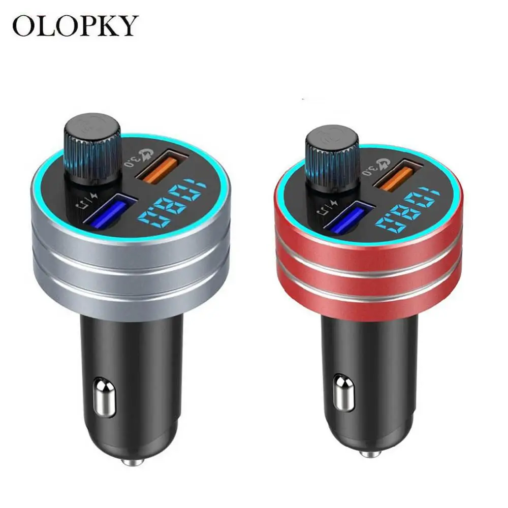 Зарядные устройства для автомобиля 12V QC3.0 прикуривателя Зарядное устройство Автомобильный MP3-плеер fm-передатчик Bluetooth 5,0 музыкальный плеер руки свободными Телефонный звонок