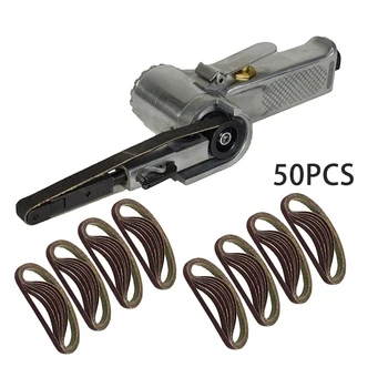 

Air Belt Sander Polishing Machine + 50pcs Belts 60/80/100/120 #Grits Power Tools