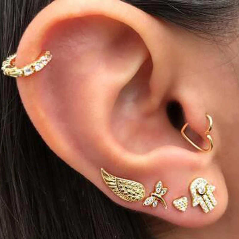 

Vintage Metal Earrings Map Heart Moon Star Stud Earrings Set For Women Bohemian Cactus Mixed Bohemian New Femme Earrings Jewelry