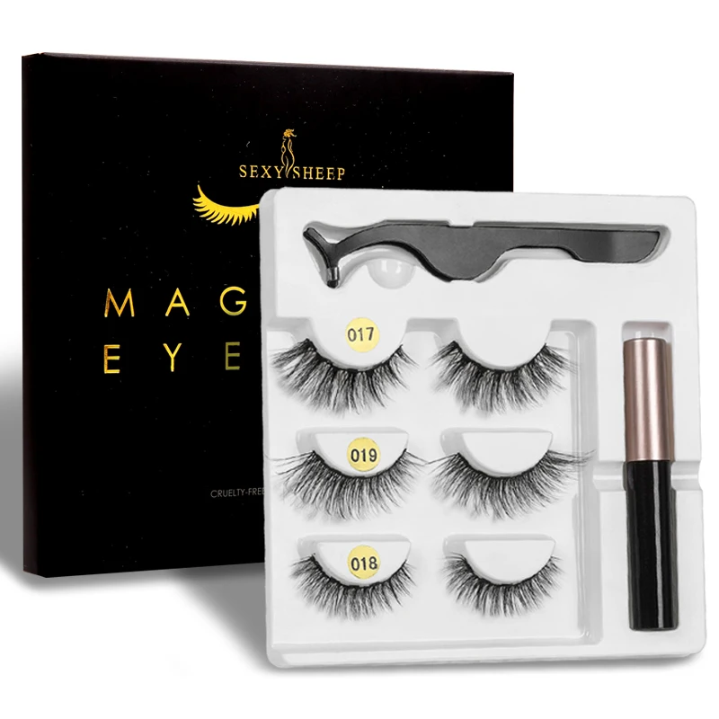 3 набора магнитных смешанных ресниц жидкая подводка для глаз и магнитные