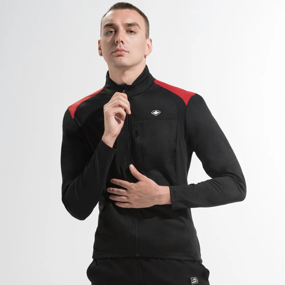 Зимняя велосипедная куртка Santic Мужская ветрозащитная флисовая Термоодежда для