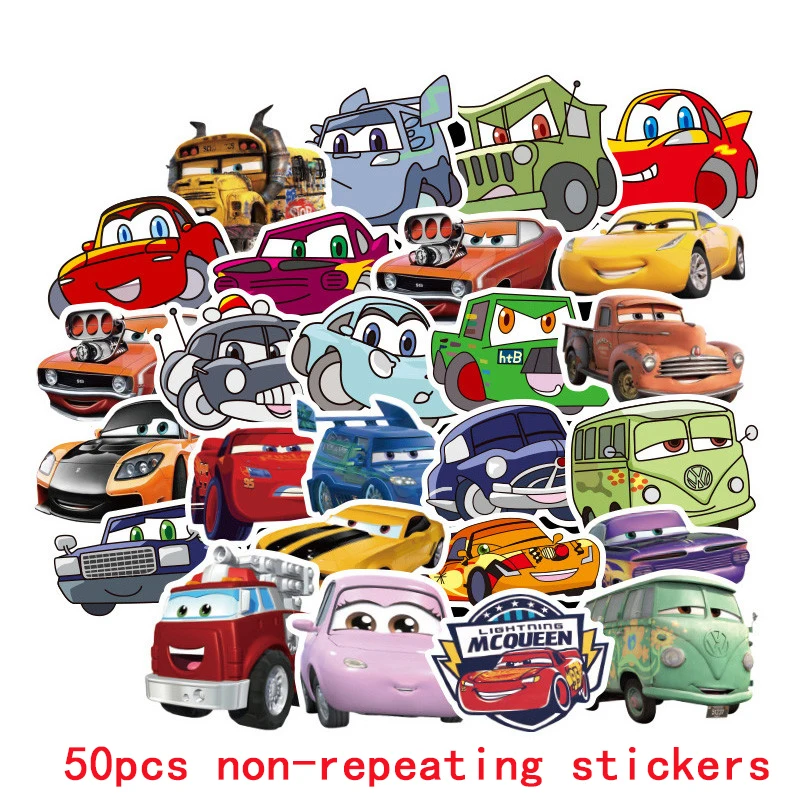 50pcs Disney Pixar car McQueen stickers Not repeating waterproof