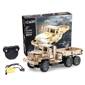 

545Pcs 2.4G Children Puzzle Building Block Assembly Car Set RC Military Truck Electric Off-Road Vehicle For Child Birthday Gift