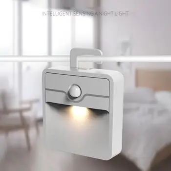 

Creative LED Motion Sensor Lamp Smart Night Light for Bedroom Corridor Wardrobe Passable Hanging and Handheld Human Sensor