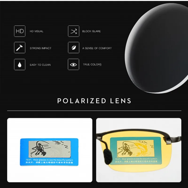 Очки ночного видения мужские поляризованные солнцезащитные очки для вождения унисекс очки поляроидные снижающие блики лучи без оправы желтые линзы