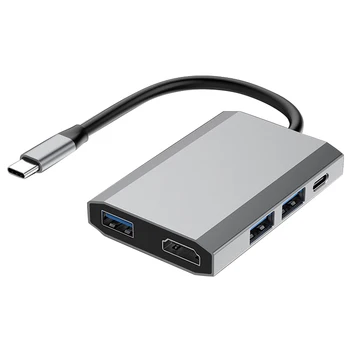

5 in 1 USB C Hub /Type C Data Hub with 5-Port 3 USB 2.0 + 4K HDMI + Type-C PD Quick Charge Ports Multi-Function Hub