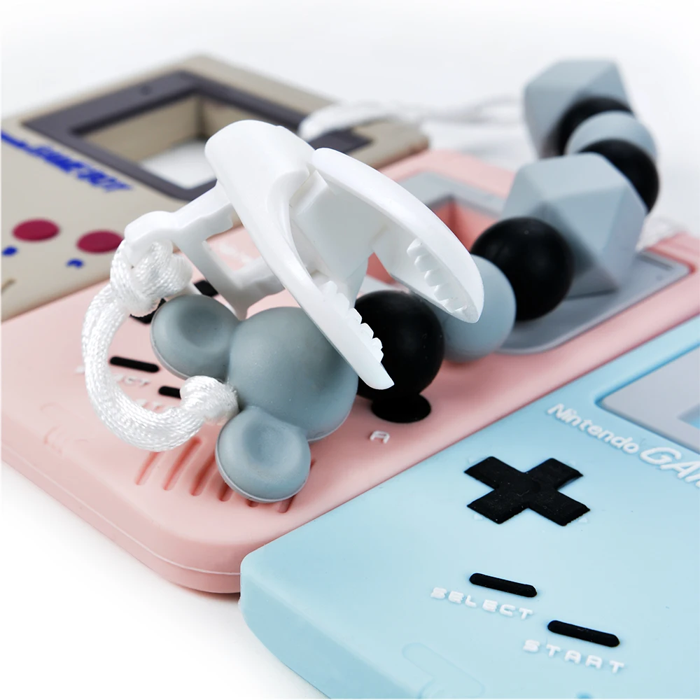 LOFCA Детские Силиконовые Прорезыватели Gameboy цепочка для детской соски BPA-Бесплатный пищевой силикон для жевания Прорезыватель уход за пустышкой зажим