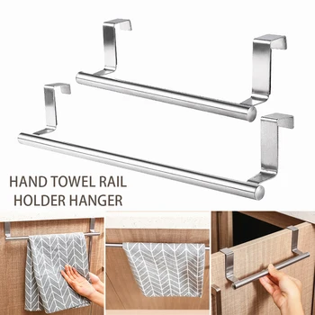 

Stainless Steel Cabinet Towel Hanger Over Cabinet Door Kitchen Hook Tea Hand Towel Rail Hanger Bar Holder Drawer Storage Tools
