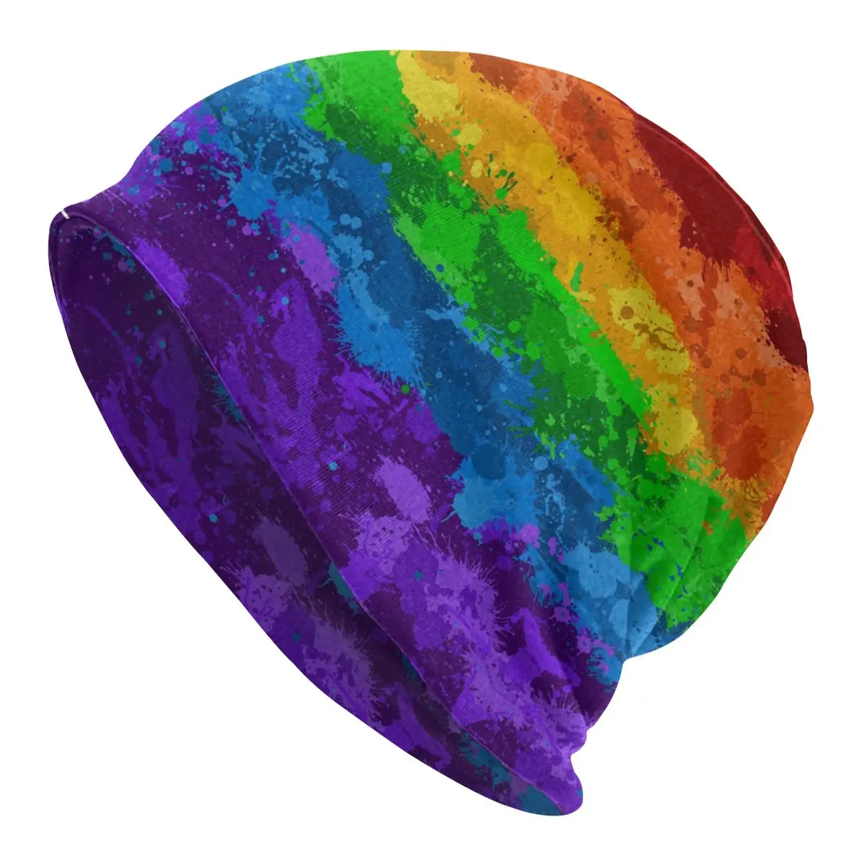 Cool Winter Warm Men Knitted Hat Adult LGBT Rainbow Paint Splatter Flag Skullies Beanies Caps GLBT Gay Lesbian Pride Bonnet Hats |