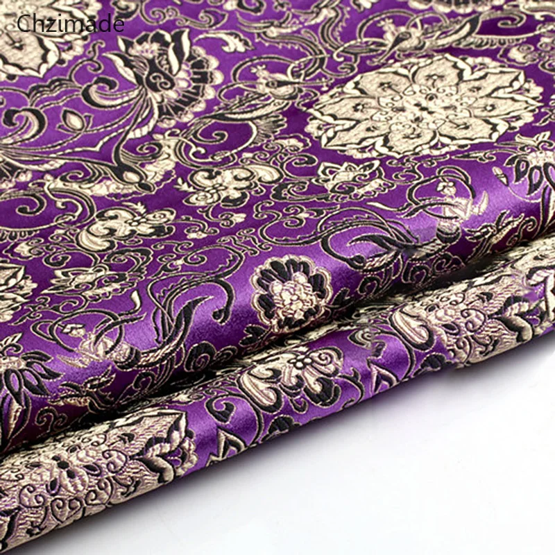 Lychee Life черный цветок Металлик Жаккардовая парча ткань Дамасская Ткань для шитья ткань для рукоделия материалы ручной работы