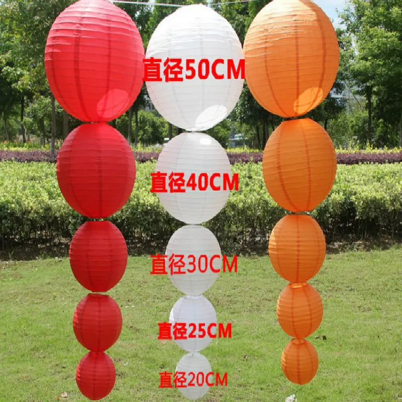 Новый год Китайский Бумага Lanterns10/15/20/25/30/35/40 см для свадьбы события вечерние